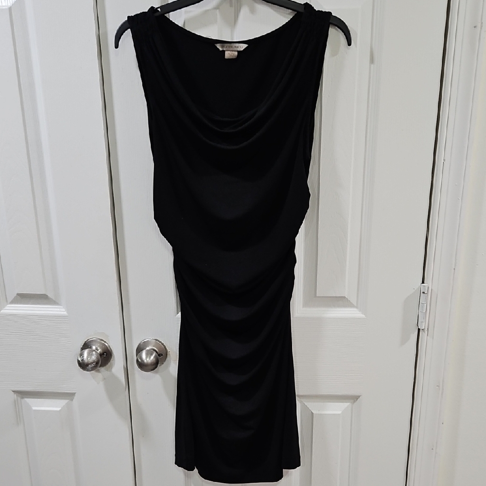 Jonathan Martin Black Sheath Mini Dress Cowl Neck